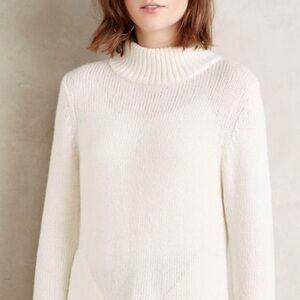 Cozy Anthropologie Sleeping on snow | Cream Sweater | embroidered detail | XS